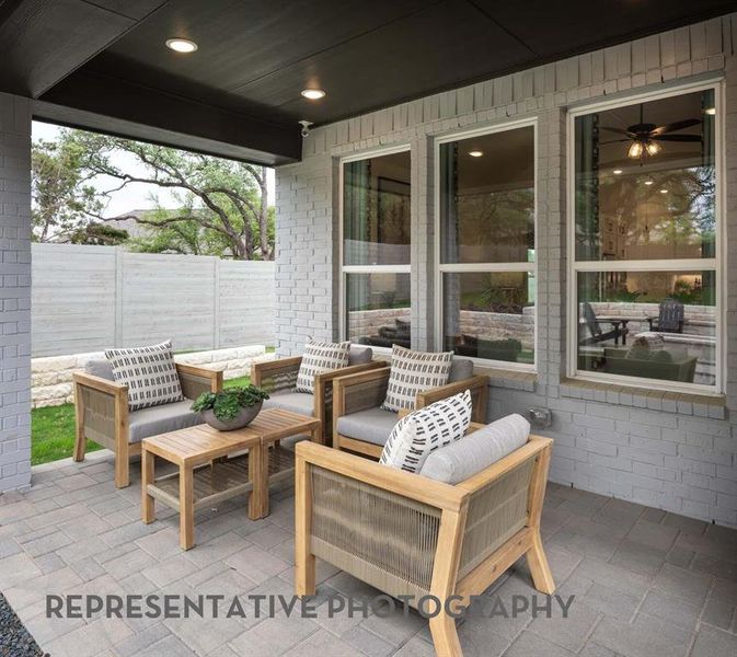 Exterior details and patio area of a home in Sandbrock Ranch, Aubrey (Image 4).