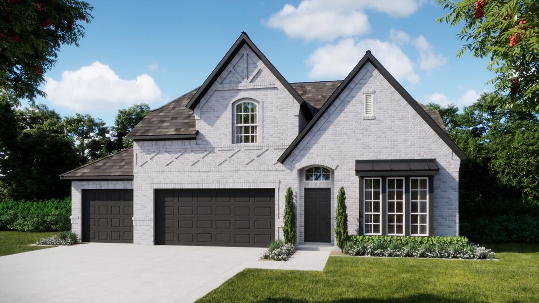 Representative exterior photo of a completed home built from the Concept 3015 by Landsea Homes in Lovers Landing, Forney, TX (Image 1). Representative exterior photo of a completed home built from the Concept 3015 by Landsea Homes in Lovers Landing, Forney, TX (Image 1).