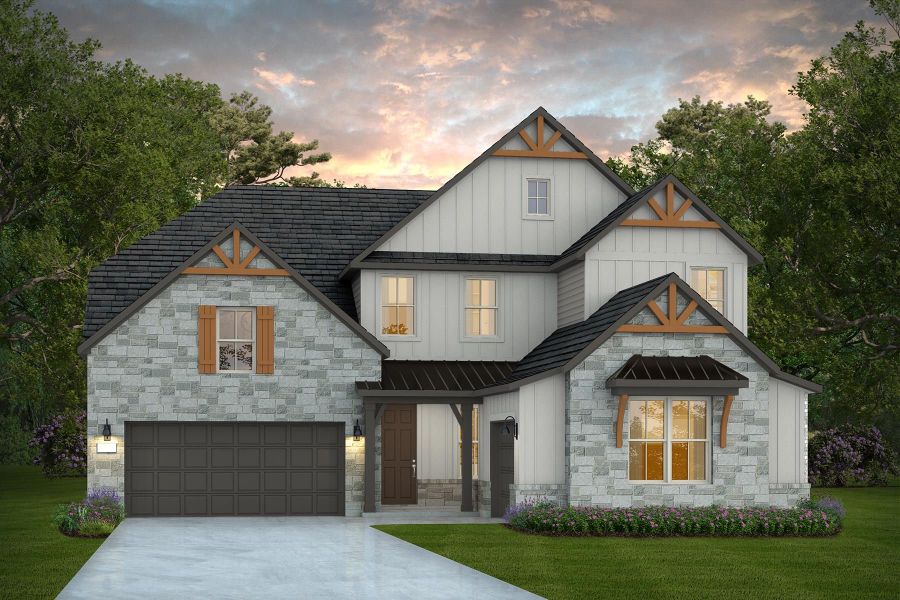 Representative exterior photo of a completed home built from the Gillett by Pulte Homes in Davis Ranch, San Antonio, TX (Image 20). Representative exterior photo of a completed home built from the Gillett by Pulte Homes in Davis Ranch, San Antonio, TX (Image 20).