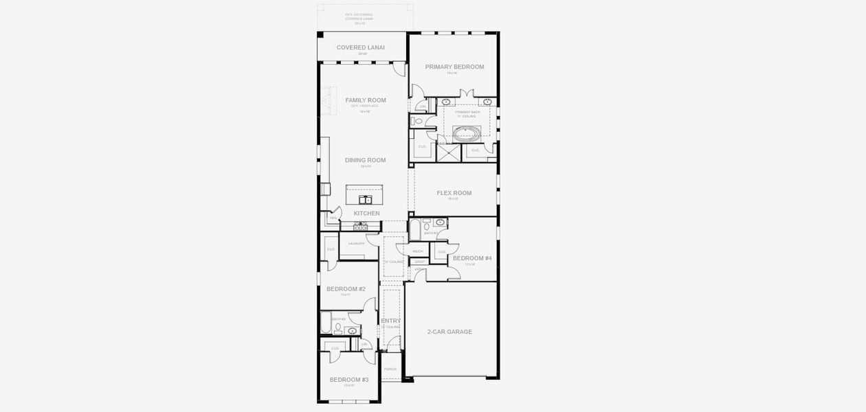 2D floor plan layout for the 2517F by Perry Homes in Sanctuary at Seaire, Parrish, FL (Image 4).