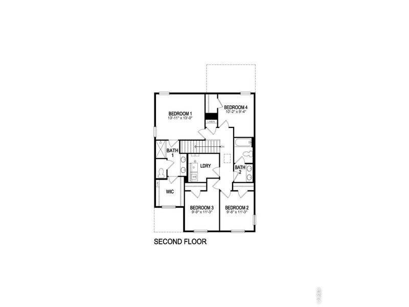 2D floor plan layout of this home in Prairie Song, Windsor, CO (Image 3).
