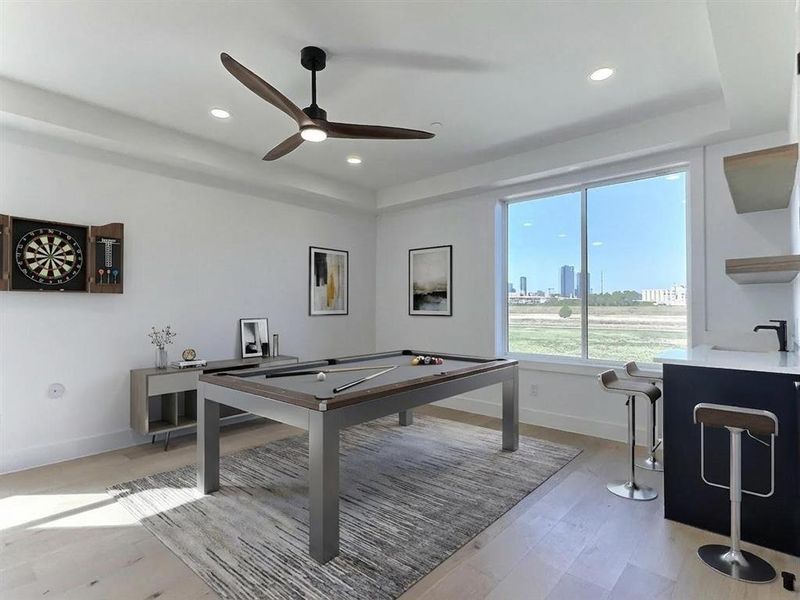 Bedroom or game room virtually staged