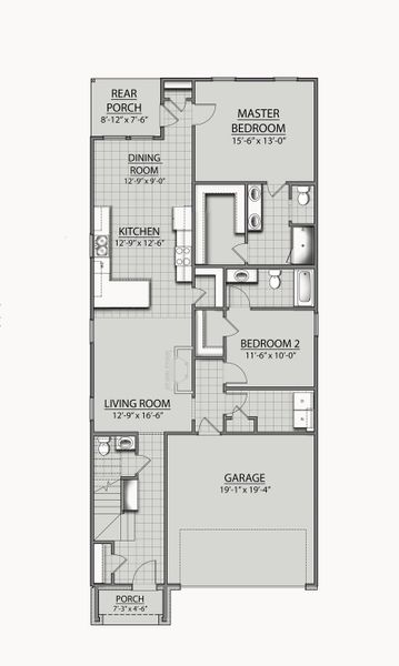 2D floor plan layout for the Bethany II S by DSLD Homes in Aldeana, Bonney, TX (Image 2). 2D floor plan layout for the Bethany II S by DSLD Homes in Aldeana, Bonney, TX (Image 2).