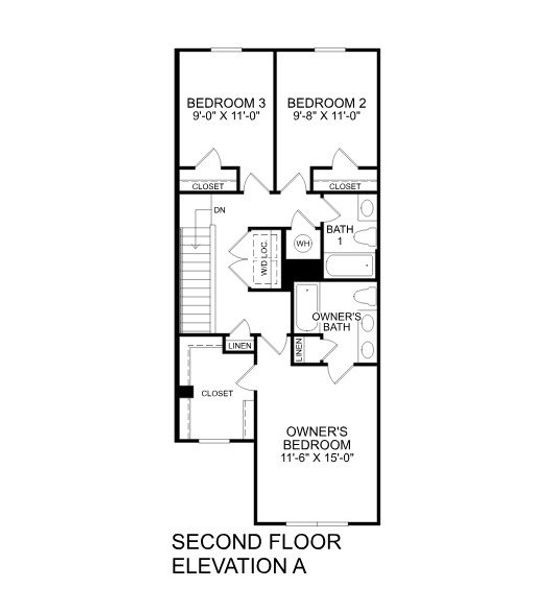 2D floor plan layout for the Poplar by Ryan Homes in Meadows Edge, Conway, SC (Image 2). 2D floor plan layout for the Poplar by Ryan Homes in Meadows Edge, Conway, SC (Image 2).