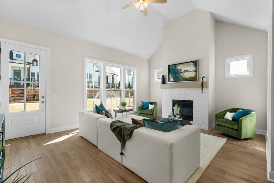 Representative furnished interior of a home built from the The Henley by The Providence Group in Promenade at Sawnee Village, Cumming (Image 9). Representative furnished interior of a home built from the The Henley by The Providence Group in Promenade at Sawnee Village, Cumming (Image 9).