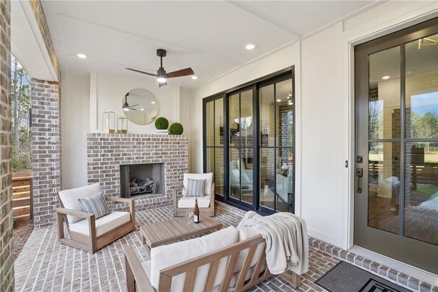 Exterior details and patio area of a home in IveyBrooke, Alpharetta (Image 30).