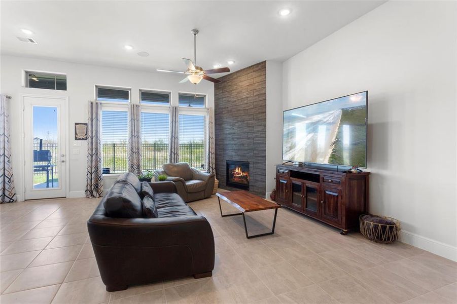 Living Room With Back Yard View