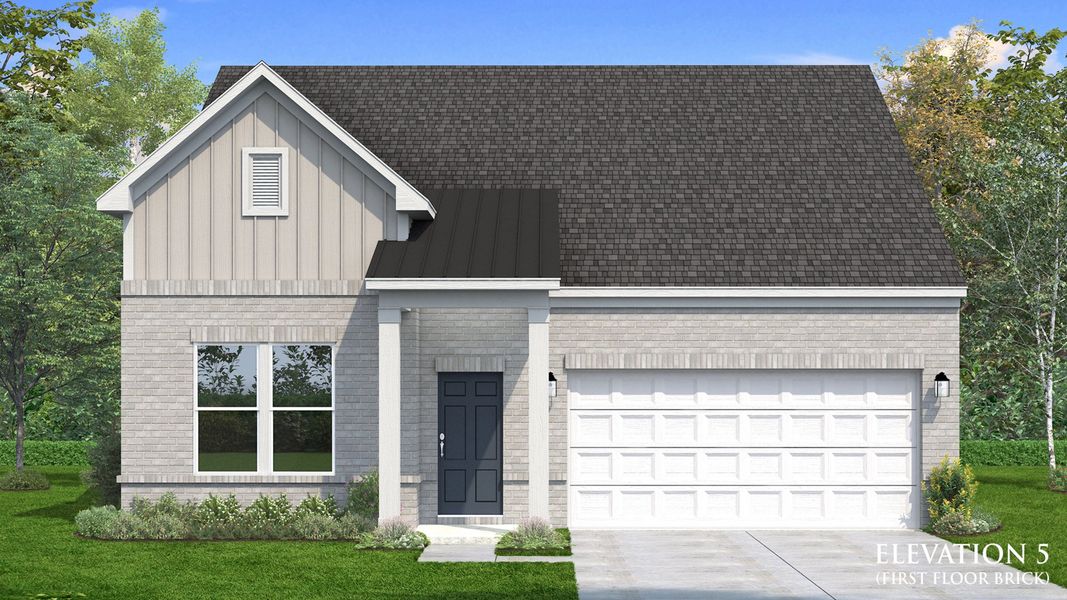 Representative exterior photo of a completed home built from the Greenwich by DRB Homes in Mason Glenn, Franklinton, NC (Image 18).