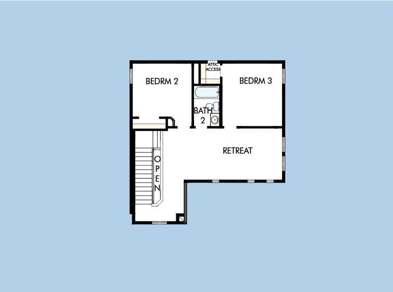 2D floor plan layout for the The Braden by David Weekley Homes in Sienna 40' Homesites, Missouri City, TX (Image 4).