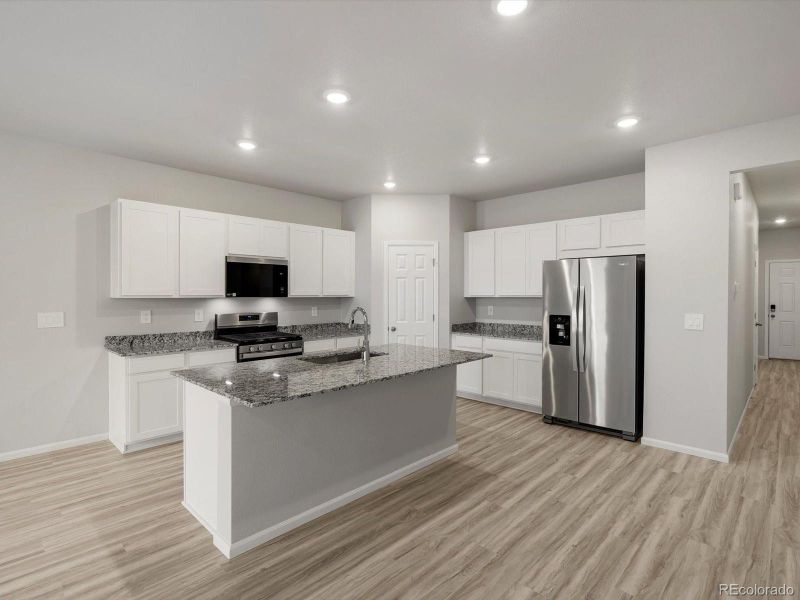 Furnished interior view inside a new home in Buffalo Highlands: The Canyon Collection, Commerce City (Image 6). Furnished interior view inside a new home in Buffalo Highlands: The Canyon Collection, Commerce City (Image 6).