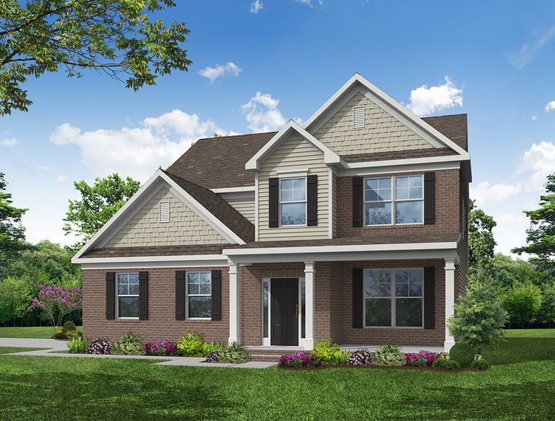 Representative exterior photo of a completed home built from the Atherton by Eastwood Homes in Twin Creek Forsyth, Kernersville, NC (Image 5).
