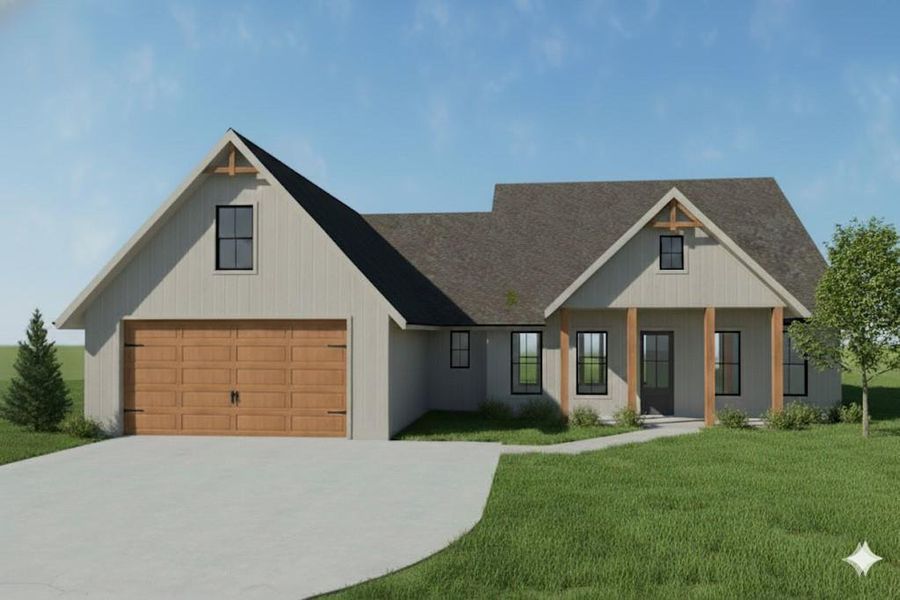 Front exterior of a new home in , Ellijay, GA, highlighting curb appeal (Image 1).