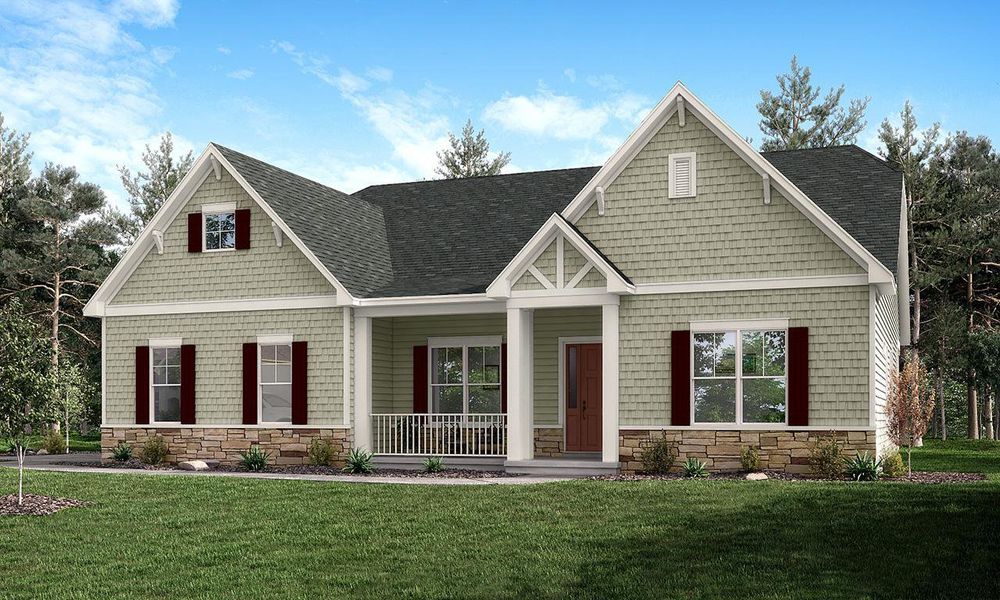 Representative exterior photo of a completed home built from the Columbia by Greybrook Homes in Shepherds Trace, Clover, SC (Image 33).