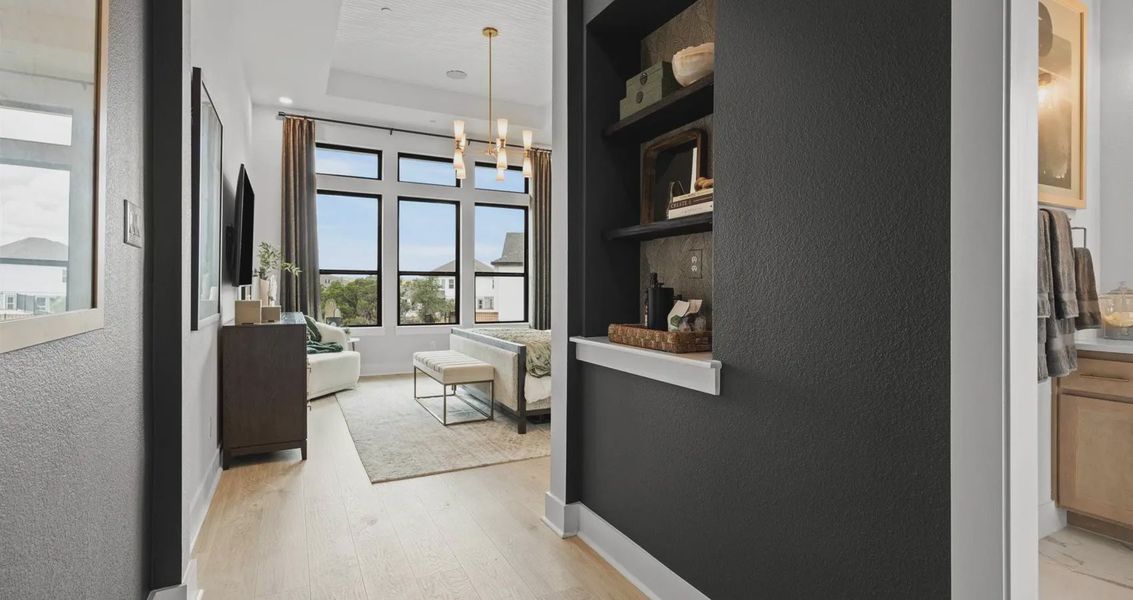 Representative furnished interior of a home built from the Stetson by Chesmar Homes in Sweetwater, Austin (Image 15).