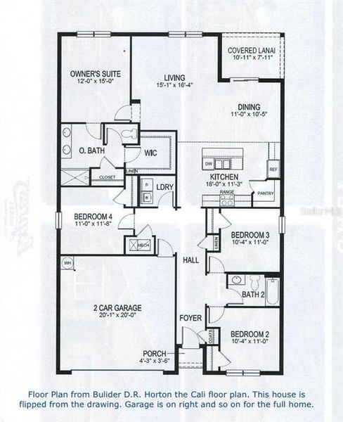 2D floor plan layout of this home in , Zephyrhills, FL (Image 4).