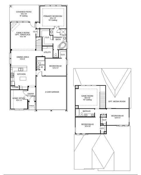 2D floor plan layout of this home in Woodside, Georgetown, TX (Image 2). 2D floor plan layout of this home in Woodside, Georgetown, TX (Image 2).