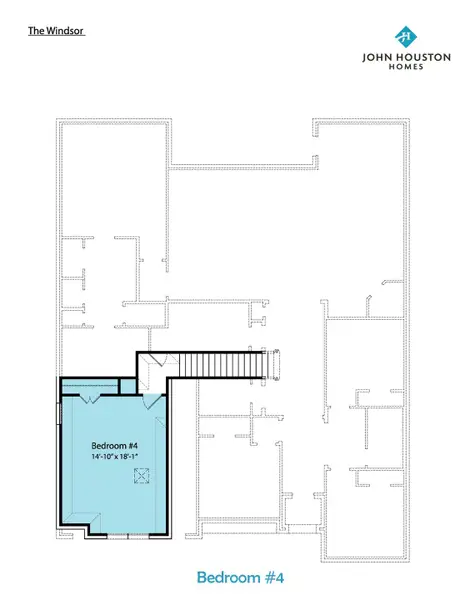 2D floor plan layout for the Windsor by John Houston Homes in Byrum Ranch, Maypearl, TX (Image 11).