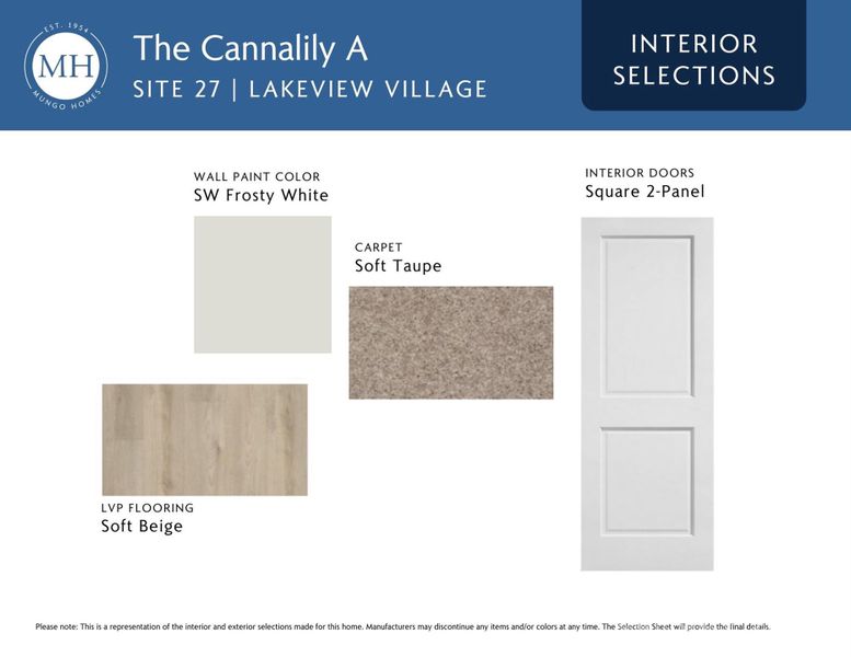 Interior Color Selections - Site 27