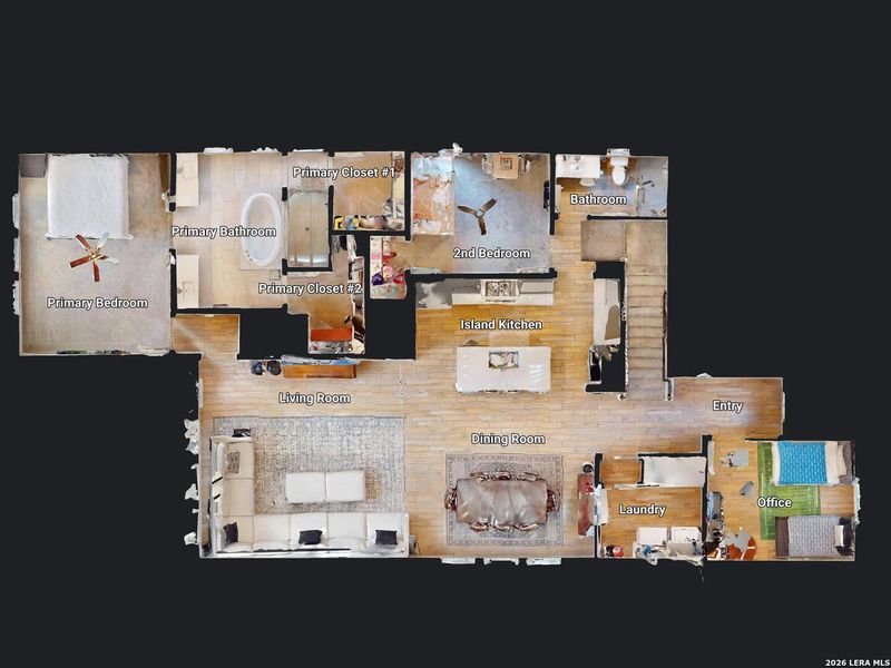 2D floor plan layout of this home in Bison Ridge, San Antonio, TX (Image 5).