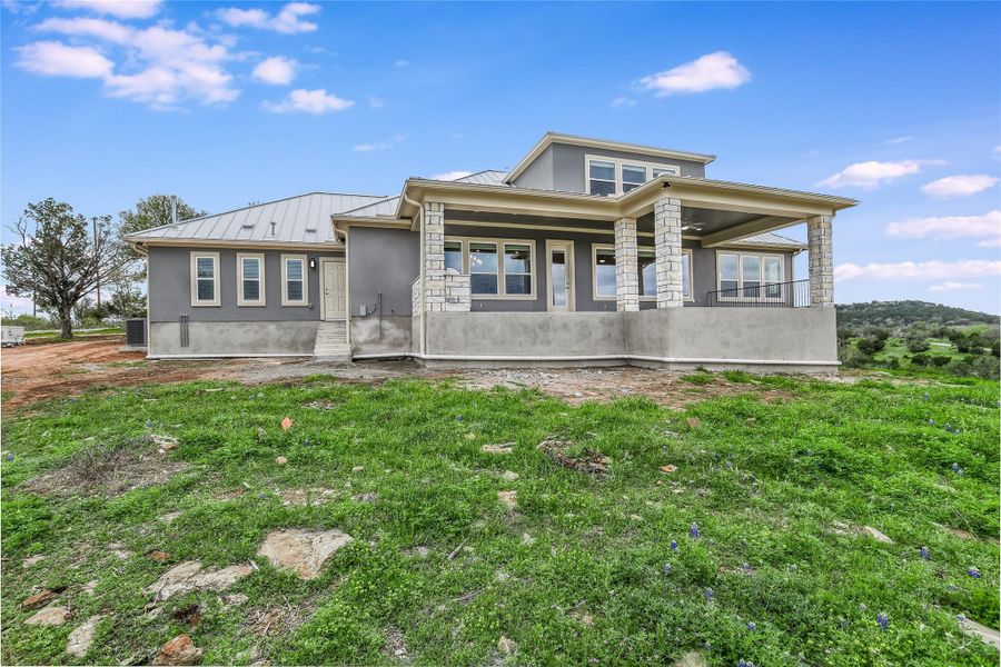 Back of model home before landscaping