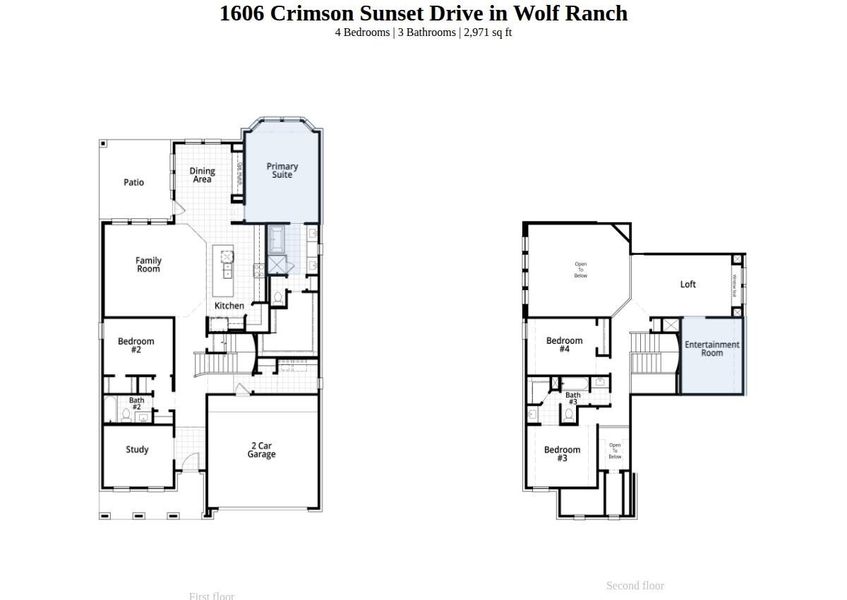 2D floor plan layout of this home in Wolf Ranch: 51ft. lots, Georgetown, TX (Image 3).