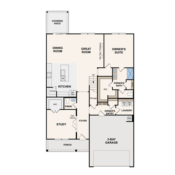 2D floor plan layout of this home in The Oaks, Mount Juliet, TN (Image 2).