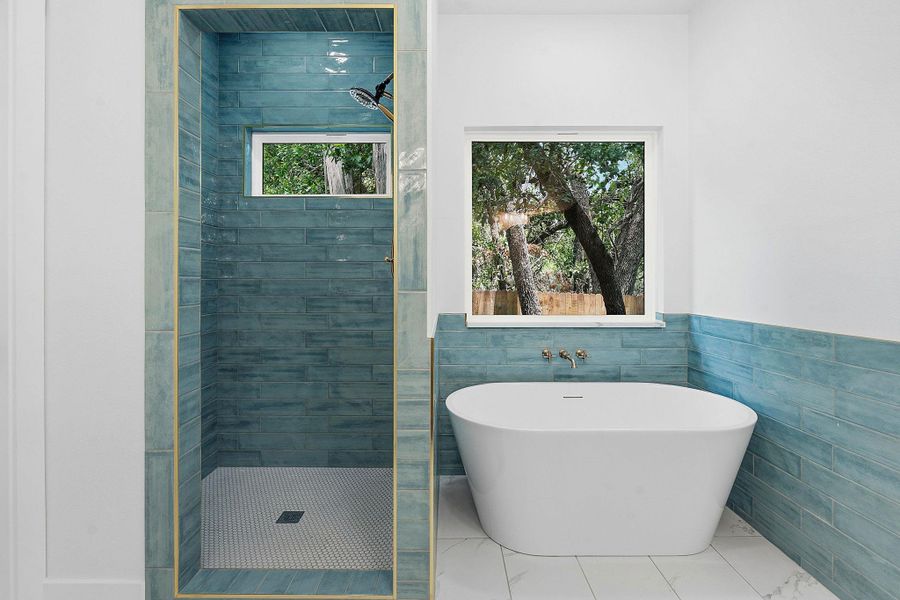 Furnished interior view inside a new home in , Wimberley (Image 9).