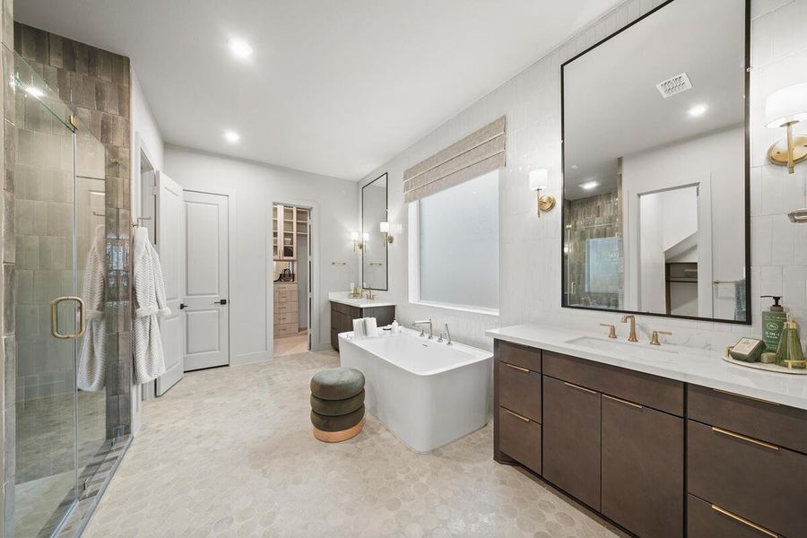 Here you can see the tranquility of the spa-like main bath. Representative image.