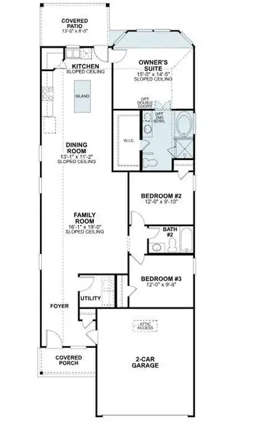 2D floor plan layout of this home in Pinewood at Grand Texas, New Caney, TX (Image 3).