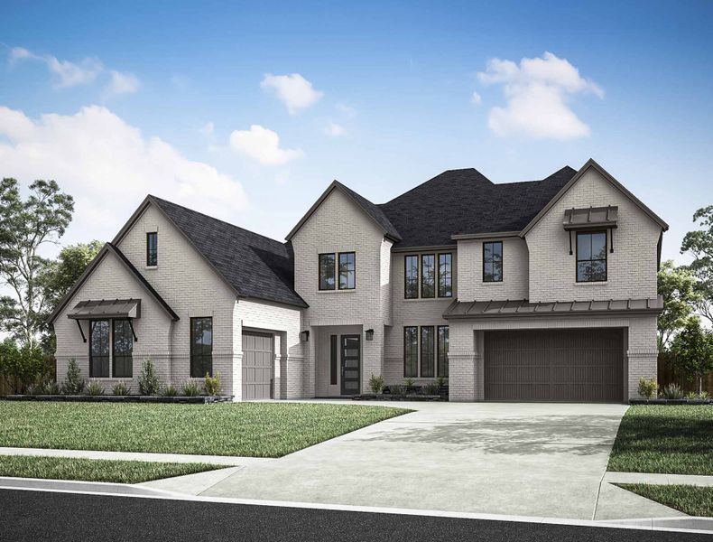 Representative exterior photo of a completed home built from the Milan by Tri Pointe Homes in Woodson’s Reserve 80′, Spring, TX (Image 2).