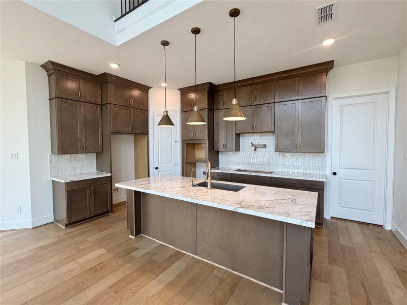 Perfect colors! Modern Chefs Kitchen - stacked cabinets for extra storage