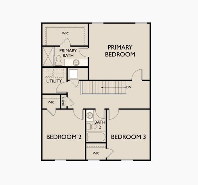 2D floor plan layout of this home in Creekview Fossil Ridge, Pilot Point, TX (Image 6).
