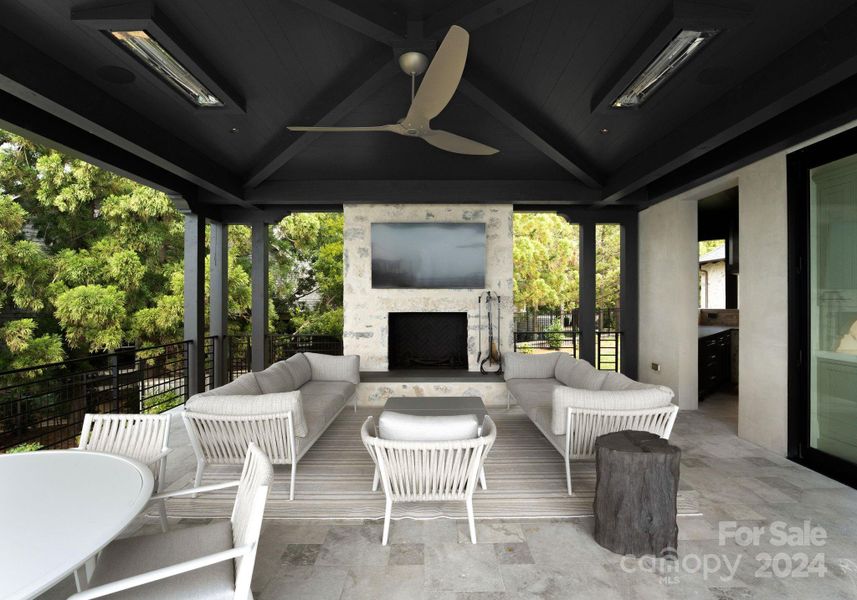 Covered Patio off of the Kitchen.