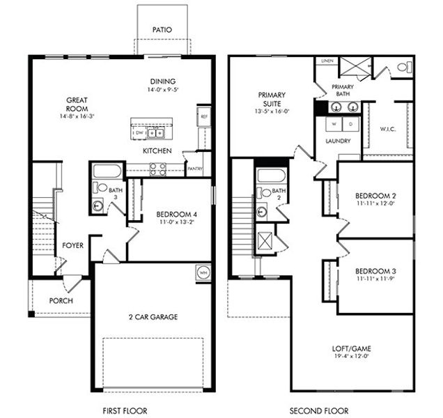 2D floor plan layout for the Zion by Meritage Homes in Meritage Homes at Terra Lago - Premier Series, Indiantown, FL (Image 3).