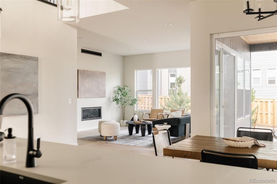Furnished interior view inside a new home in Lyric at Ridgegate, Lone Tree (Image 28).