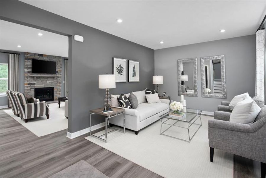 Representative furnished interior of a home built from the Roanoke by Ryan Homes in Backwoods Farms, Moyock (Image 11). Representative furnished interior of a home built from the Roanoke by Ryan Homes in Backwoods Farms, Moyock (Image 11).