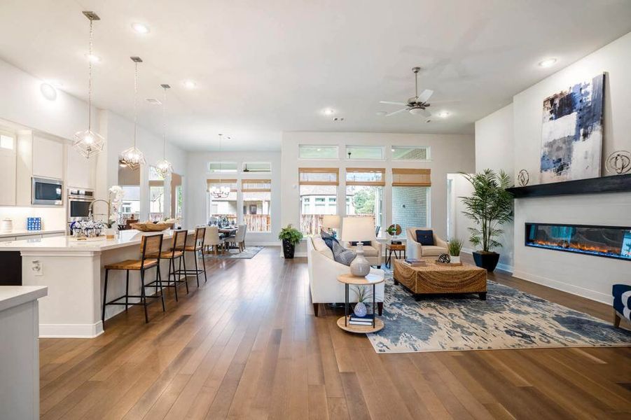 Representative furnished interior of a home built from the Raleigh 3530.3 by J. Patrick Homes in Jubilee 80′ Lots, Hockley (Image 8).
