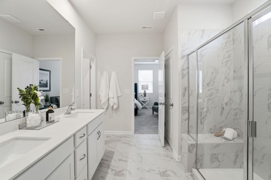 Furnished interior view inside a new home in Waxhaw Landing, Monroe (Image 15).