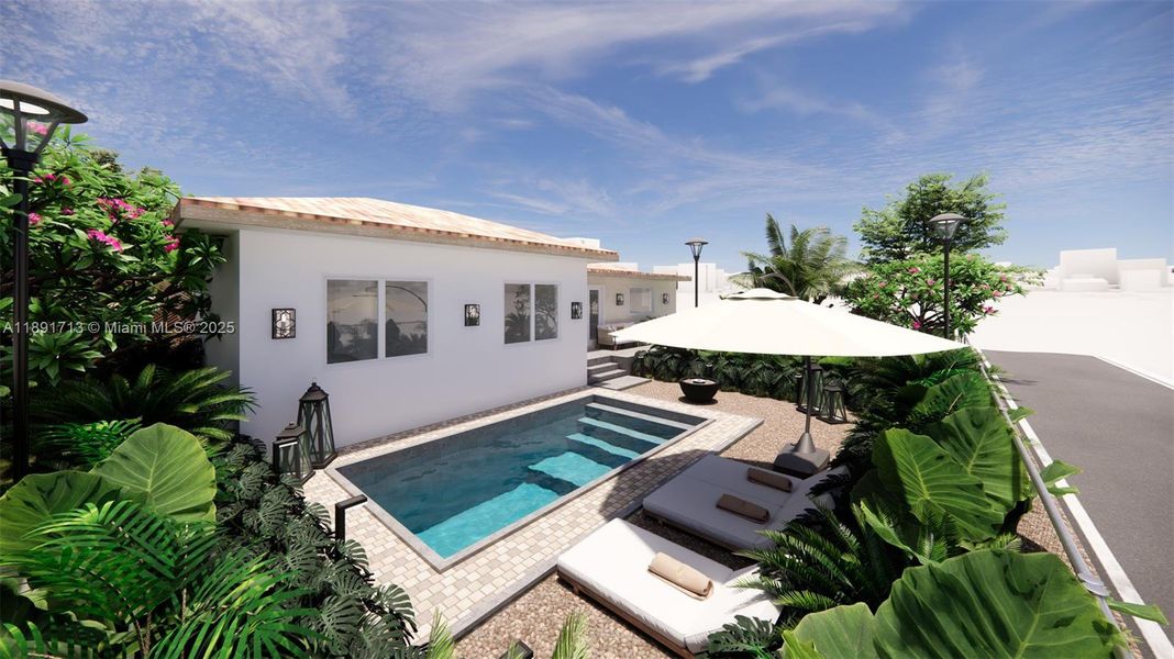 Exterior details and patio area of a home in , Miami Shores (Image 7). Exterior details and patio area of a home in , Miami Shores (Image 7).