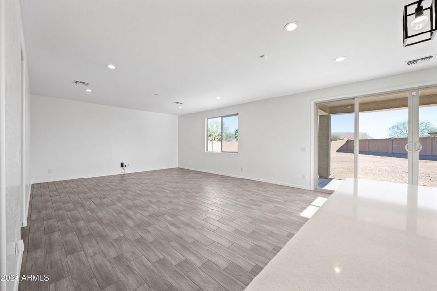 Picture from behind kitchen island