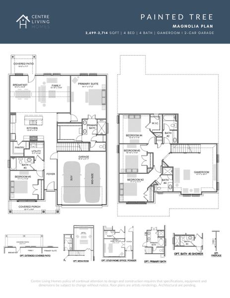 2D floor plan layout of this home in Painted Tree Woodland West, McKinney, TX (Image 5).