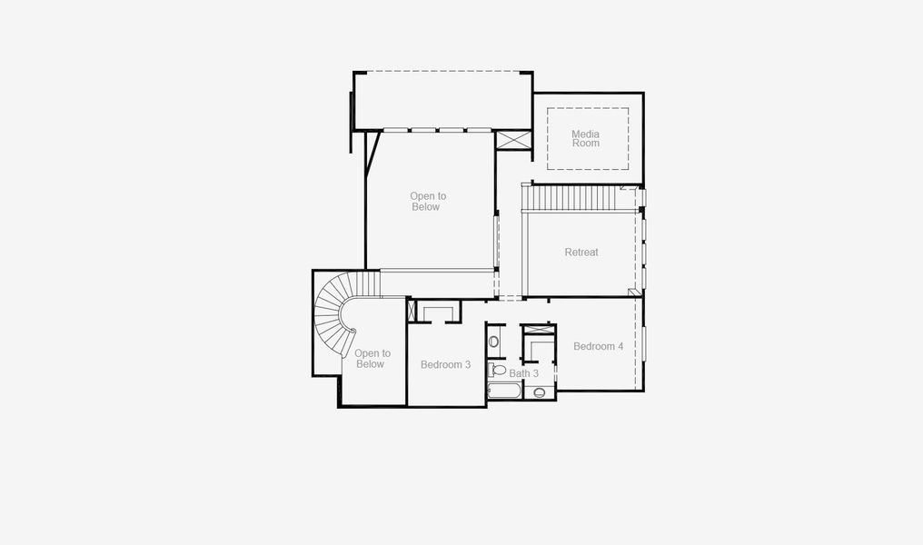 2D floor plan layout for the Pearland (4180-HL-60) by Coventry Homes in Dunham Pointe 70', Cypress, TX (Image 3).