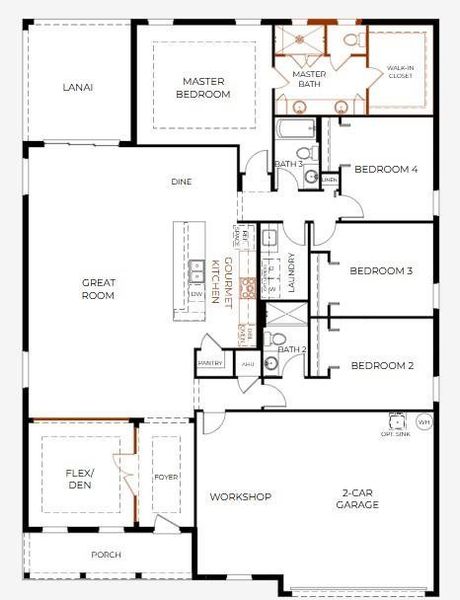 Floor Plan- Model home - actual features may vary. Floor Plan- Model home - actual features may vary.