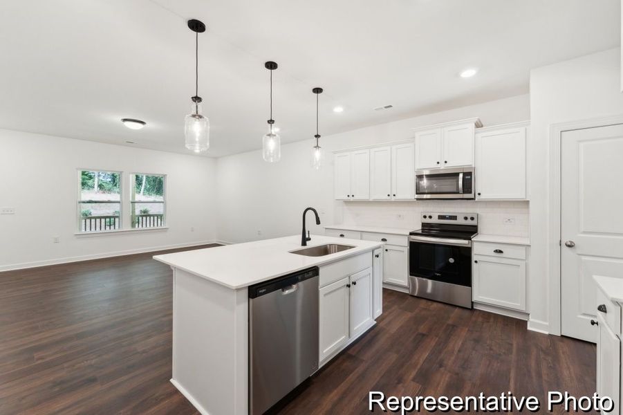 Furnished interior view inside a new home in Lake Royale, Louisburg (Image 2). Furnished interior view inside a new home in Lake Royale, Louisburg (Image 2).
