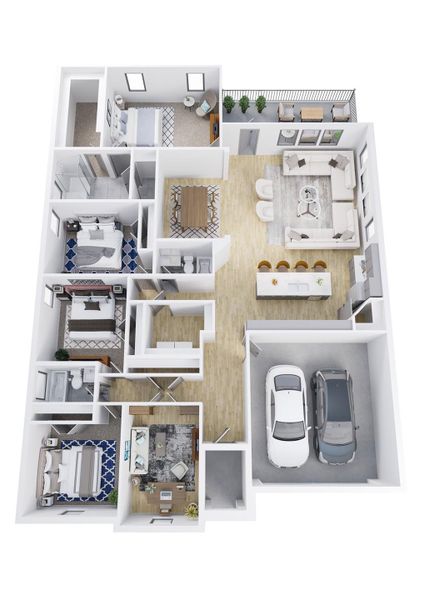2D floor plan layout of this home in River Ranch Estates, Dayton, TX (Image 4).
