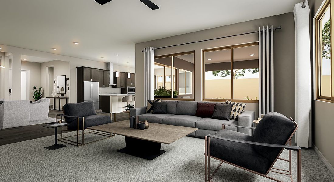 Representative furnished interior of a home built from the Pecan Plan 58-6 by Tri Pointe Homes in Whispering Hills, Laveen (Image 6). Representative furnished interior of a home built from the Pecan Plan 58-6 by Tri Pointe Homes in Whispering Hills, Laveen (Image 6).