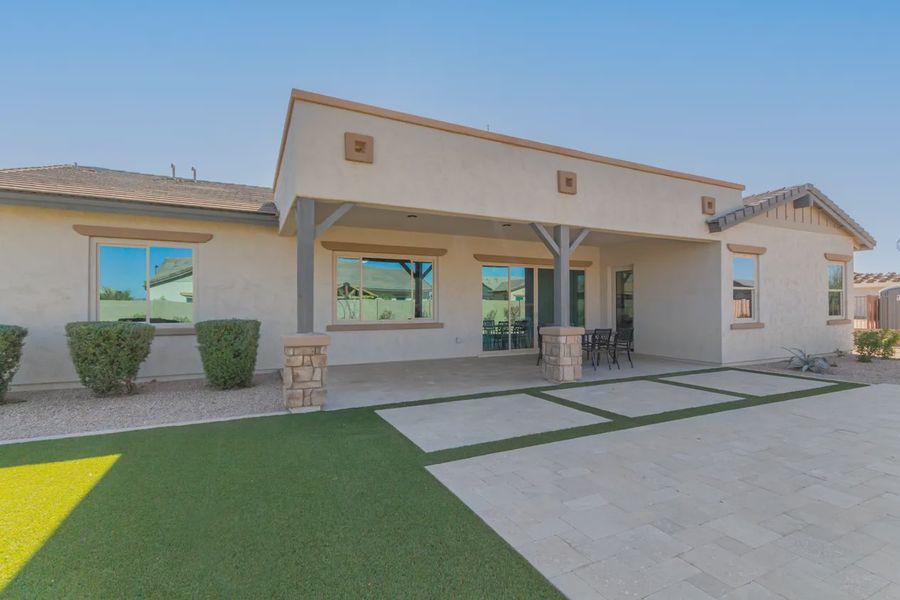 Exterior details and patio area of a home in Bellero Estates, Queen Creek (Image 20).
