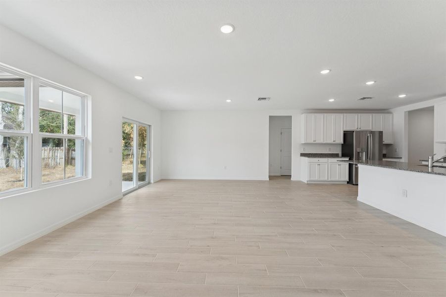 Kitchen, Great Room and Dining Area