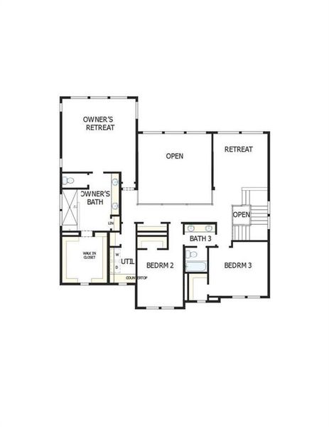 2D floor plan layout of this home in Settingdown Farms, Cumming, GA (Image 3).