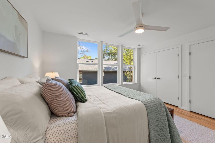 Primary Bedroom and Dual Closets